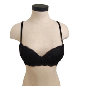 PINK Victoria's Secret Women's Bra Date Push-up Black Lace Size 34B.